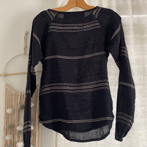 ACE & JIG horizontal stripe linen button top - Picture 5 of 5